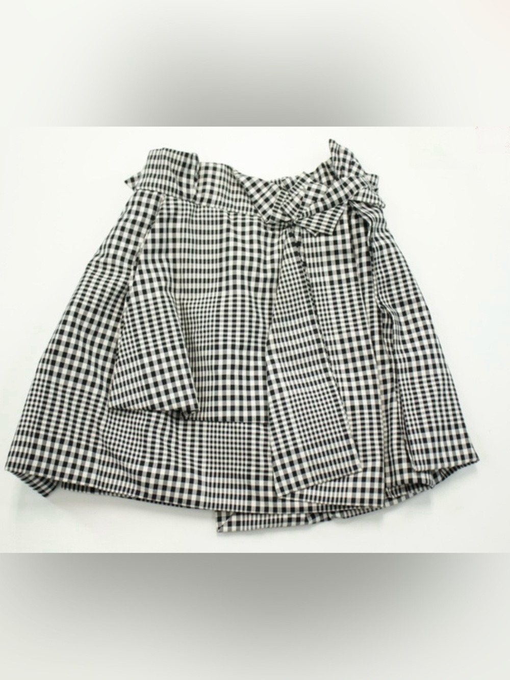 Gucci Black White Gingham Check Mini Skirt Cotton Silk  IT 40